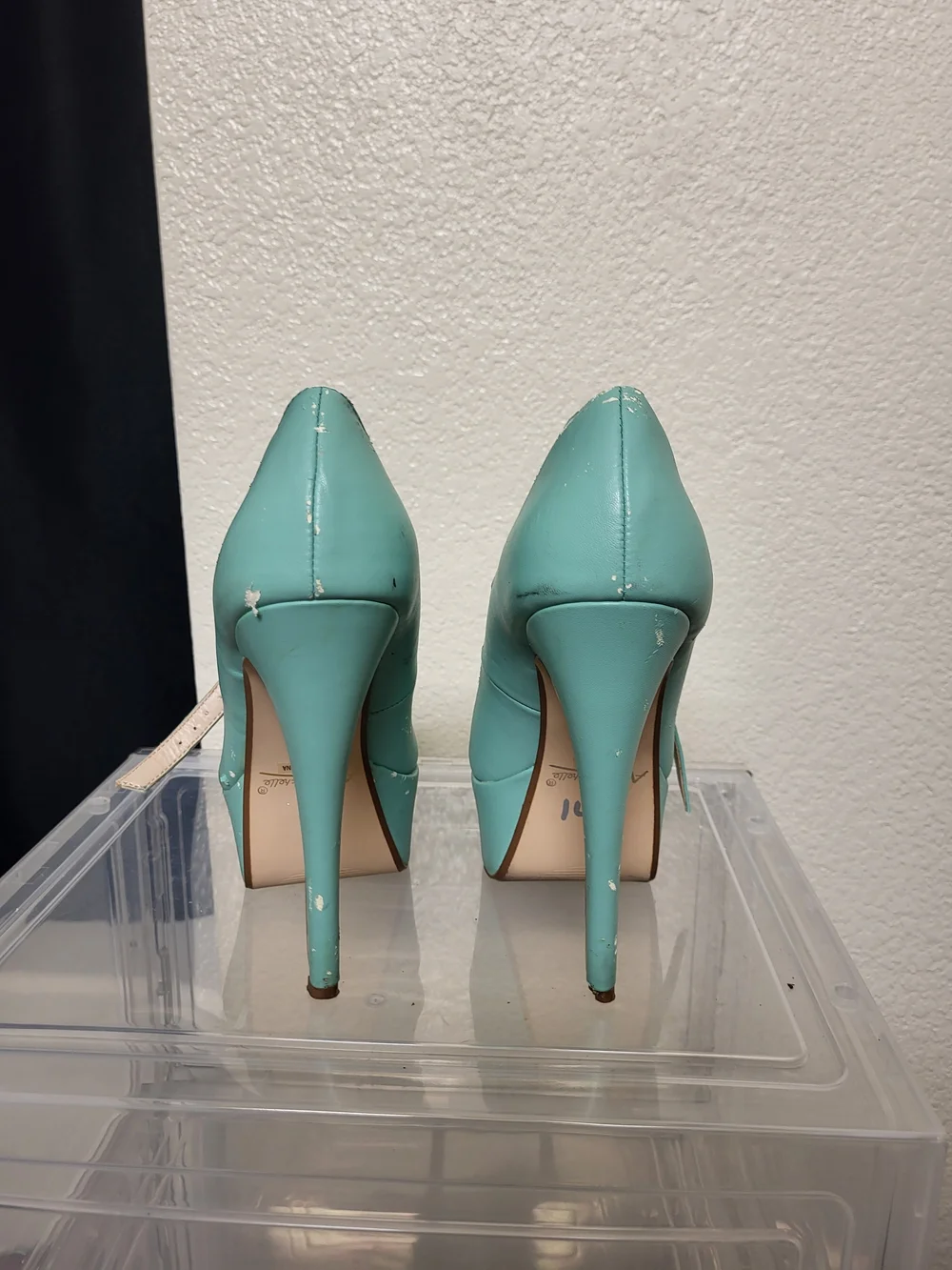 Mint Green Platform Mary Jane Pumps with Cross Strap - Unbranded